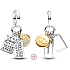 Charm Sterling Silver 925 Friendship 3-in-1, pendant for friendship bracelet