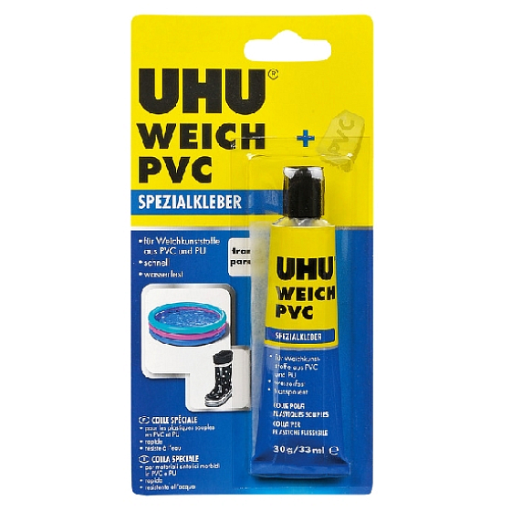 Uhu Soft PVC Adhesive for Repairing and Bonding Softened Plastics with Patch 30 g
