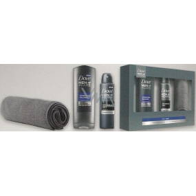Dove FM Hydro Balance Men + Care Hydro Balance shower gel 250 ml + Men + Care Invisible Dry deodorant spray 150 ml + towel, cosmetic set