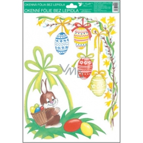 Window foil without glue corner traditional easter motifs twig with eggs 37 x 26 cm