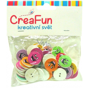 CreaFun Wooden buttons Smile mix of colors 40 pieces