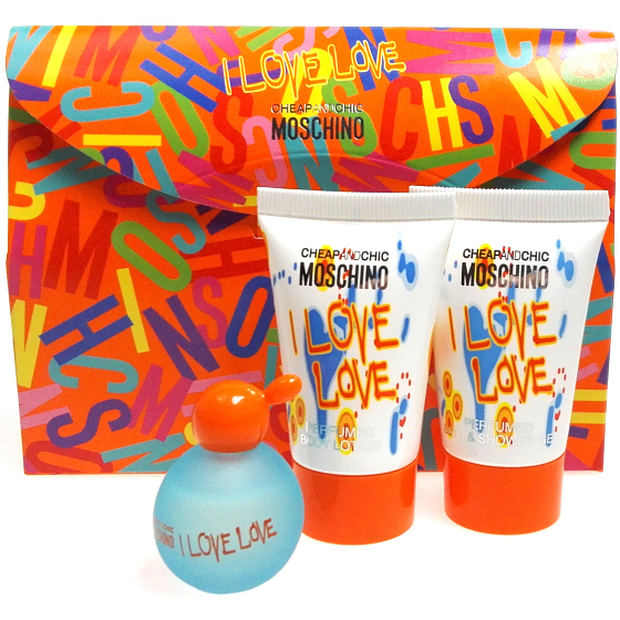 Moschino I Love Love Set De Luxe eau de toilette 4.9 ml + shower gel 25 ml + body lotion 25 ml, gift set