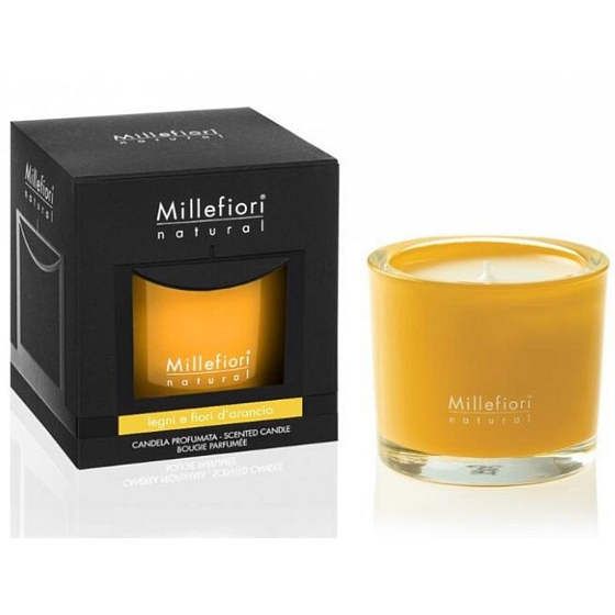 Millefiori Milano Natural Legni e Fiori d'Arancio - Wood and Orange Flowers Scented Candle 180 g