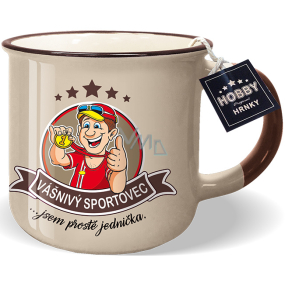 Nekupto Hobby mug with the words Passionate Athlete 250 ml