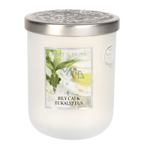 Heart & Home White tea and eucalyptus Soy scented candle medium burns up to 30 hours 110 g