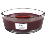 WoodWick Black Cherry - Black cherry scented candle with wooden wide wick and glass ship lid 453 g