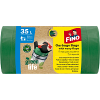 Fino Green Life recycled PE bags for waste, 25 µ, 50 × 55 cm, 35 l, 22 pcs