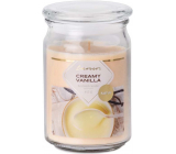 Emocio Creamy Vanilla - Cream vanilla scented candle glass with glass lid 93 x 142 mm