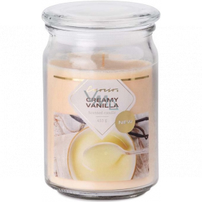 Emocio Creamy Vanilla - Creamy vanilla scented candle glass with glass lid 453 g 93 x 142 mm