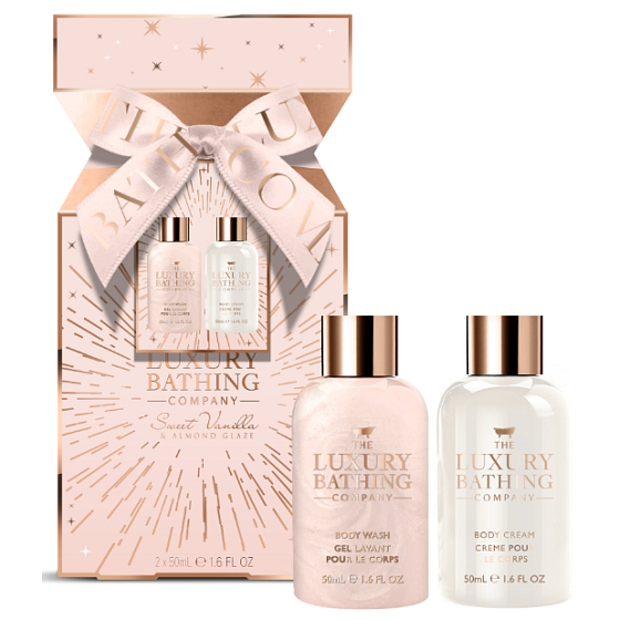 Grace Cole Sweet Vanilla & Almond Glaze body cream 50 ml + cleansing gel 50 ml, cosmetic set for women