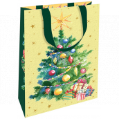 Nekupto Gift paper bag with embossing 17.5 x 11 x 8 cm Christmas tree with gifts