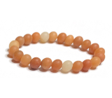 Aventurine orange matte bracelet elastic natural stone, ball 8 mm / 16-17 cm, stone of happiness and prosperity