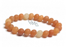 Aventurine orange matte bracelet elastic natural stone, ball 8 mm / 16-17 cm, stone of happiness and prosperity