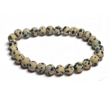 Jasper Dalmatian matte bracelet elastic natural stone, ball 6 mm / 16 - 17 cm, stone of positive energy