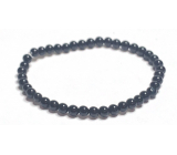 Onyx black bracelet elastic natural stone, ball 4 mm / 16-17 cm, life force stone