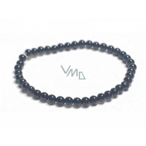 Onyx black bracelet elastic natural stone, ball 4 mm / 16-17 cm, life force stone