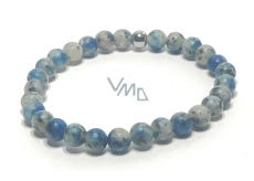 K2 Azurite in Granite bracelet elastic natural stone, ball 6 mm / 16 - 17 cm