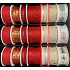 Nekupto Christmas fabric ribbon White-beige gold dots 15 mm x 3 m