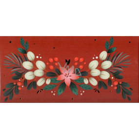 Albi Gift box Christmas flowers on red 22,3 x 11 x 2 cm