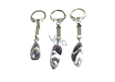 Amethyst zebra Zambia keychain pendant natural stone approx. 10 cm 1 piece, stone of kings and bishops