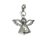 Guardian angel pendant with white pearl 29 x 37 mm 1 piece