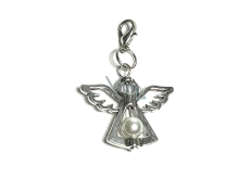 Guardian angel pendant with white pearl 29 x 37 mm 1 piece