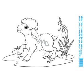 Arch Adhesive foil stencil for glass paints Lamb 17 x 12 cm