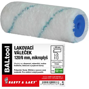 BARVY A LAKY HOSTIVAŘ microfleece painting roller for 6 mm holder, 120 mm BARVY A LAKY HOSTIVAŘ microfleece painting roller for 6 mm holder, 120 mm
