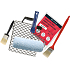 Spokar Uni Blue Melange Roller Set for 8 mm Holder, 250 mm + Holder, Grid, Film, 2 × Brush
