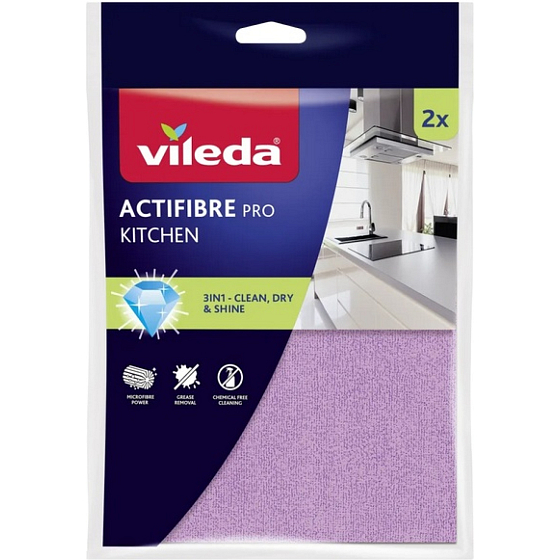 Vileda Mikro Actifibre Kitchen Cloth 27 x 30.5 cm, 2 pieces