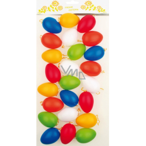 Plastic eggs for hanging in a bag mix of colors 6 cm 24 pieces