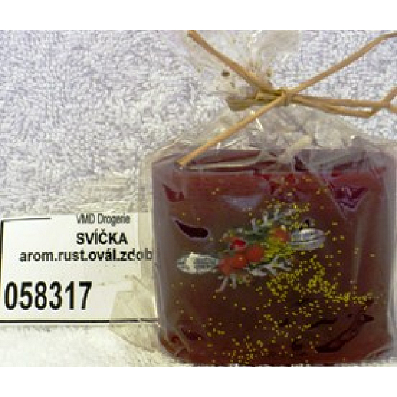 Admit Rustic scented candle oval decorated