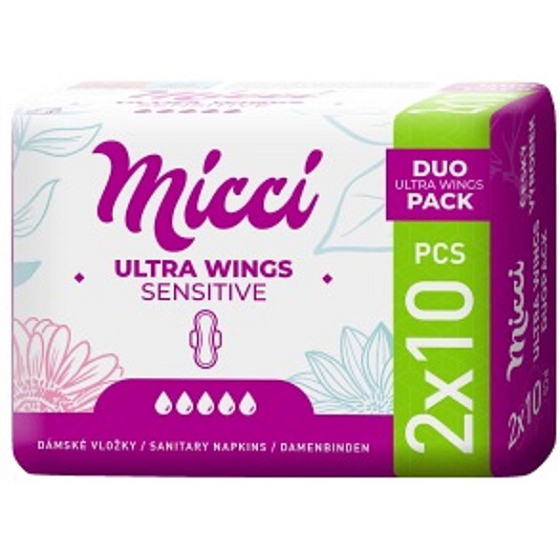 Micci Ultra Wings Sensitive Intimate Pads with Wings Duo 2 x 10 pieces