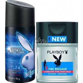 Playboy Super Playboy for Him deodorant spray for men 150 ml + aftershave balm 100 ml, cosmetic set