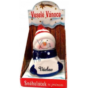 Nekupto Snowman named Vaclav Christmas decoration size 8 cm