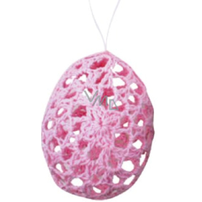 Crochet eggs pink 7.5 cm