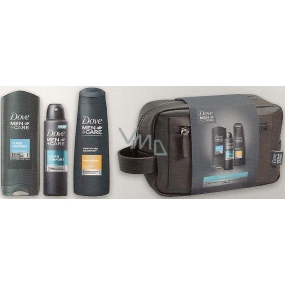 Dove Men + Care FM Clean Comfort Men shower gel 250 ml + deodorant spray 150 ml + Antidandruff shampoo 250 ml + toilet bag, cosmetic set for men
