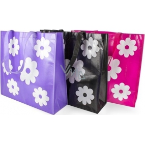 RSW Shopping bag with print Flowers black 43 x 40 x 13 cm