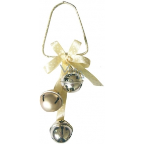 Creamy jingle bell bells with polka dot decor 3 x 3 cm, 19 cm