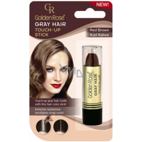 Golden Rose Gray Hair Touch-Up Stick Coloring Concealer for Hair and Gray Hair 04 Red Brown 5.2 g