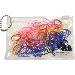 Hair band silicone yellow, pink, red, blue, black Mix etue 10.5 x 7 cm