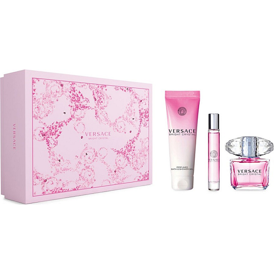 Versace Bright Crystal eau de toilette for women 90 ml + eau de toilette 10 ml + shower gel 150 ml, gift set