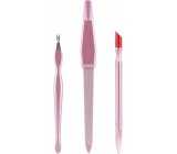 Diva & Nice Nail File, Trimmer and Cuticle Pusher, nail treatment set 3 pieces