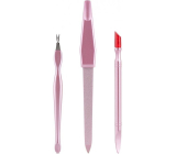 Diva & Nice Nail File, Trimmer, and Cuticle Pusher Tool, 3-Piece Nail Care Set