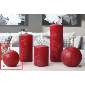 Lima Ice candle red ball 80 mm 1 piece