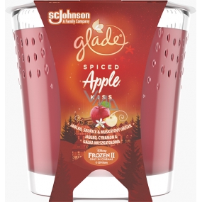 Glade Spiced Apple Kiss with the scent of apple, cinnamon and nutmeg scented candle in a glass, burning time up to 32 hours 129 g