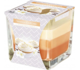 Bispol Vanilla Cupcake - Vanilla cupcake tricolor scented candle glass, burning time 32 hours 170 g
