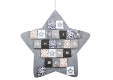 Advent calendar felt grey star 70 cm