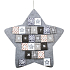 Advent calendar felt grey star 70 cm