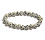 Jasper Dalmatian matte bracelet elastic natural stone, ball 8 mm / 16-17 cm, stone of positive energy